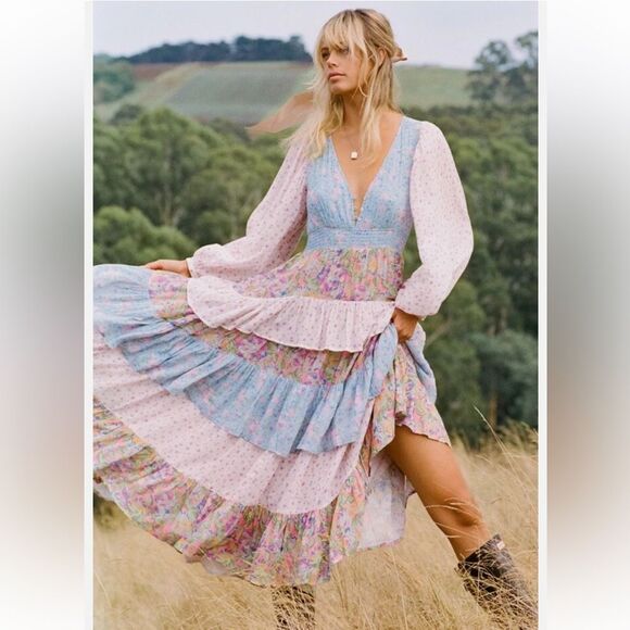 Spell Dresses & Skirts - Spell Dolly Ra-Ra Patchwork Tiered Dress Size XXS